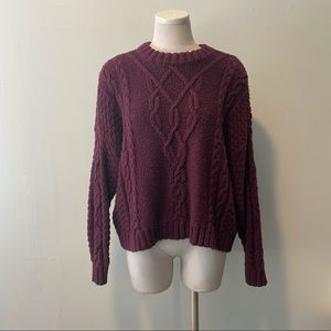 Aerie Burgundy Heavy Weight Sweater